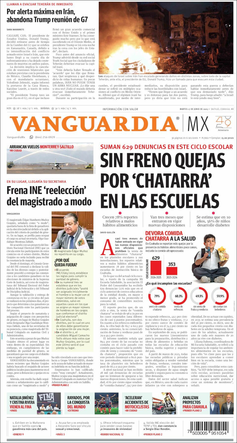 Vanguardia, edición del martes 17 de junio de 2025 Vanguardia, edición del martes 17 de junio de 2025
