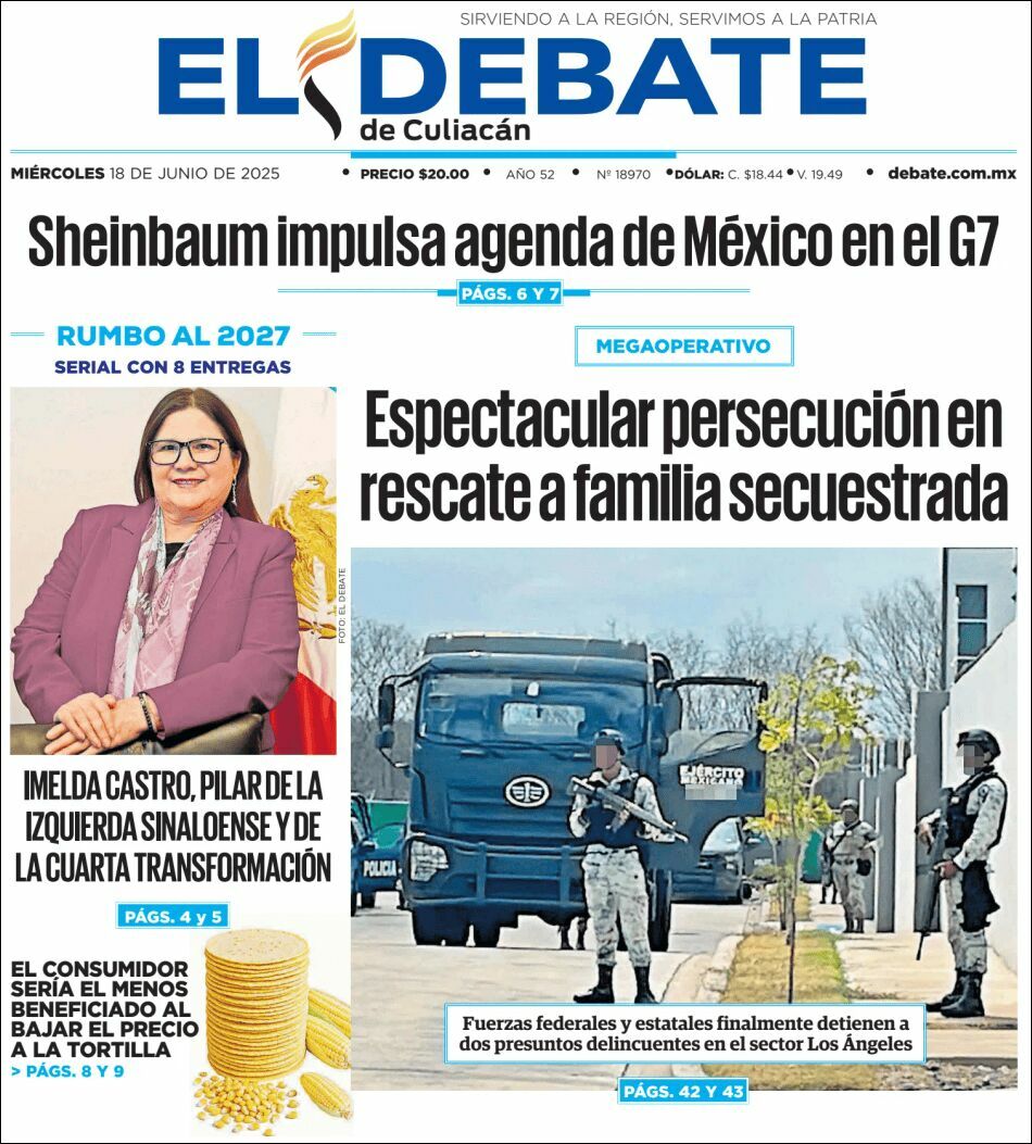 El Debate Culiacán, edición del miércoles 18 de junio de 2025 El Debate Culiacán, edición del miércoles 18 de junio de 2025