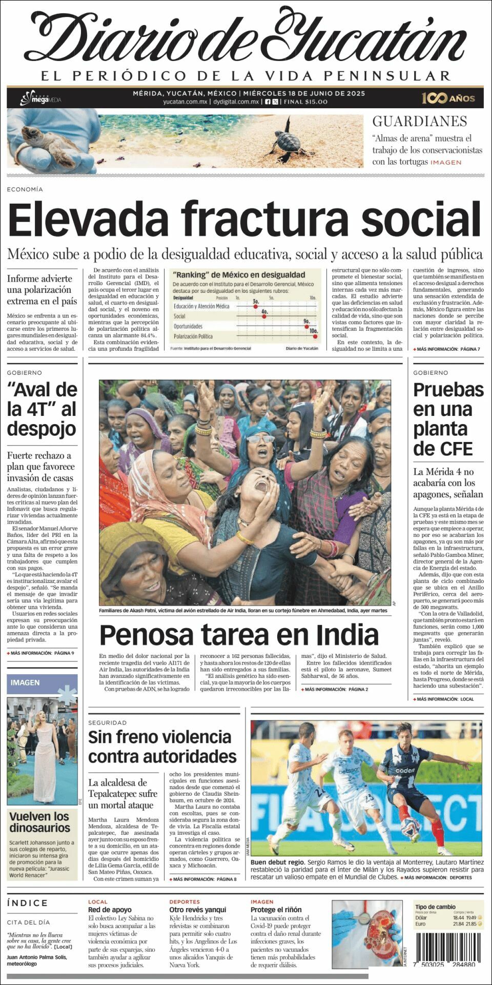 El Diario de Yucatán, edición del miércoles 18 de junio de 2025 El Diario de Yucatán, edición del miércoles 18 de junio de 2025