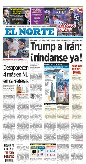 El Norte, edición del miércoles 18 de junio de 2025 El Norte, edición del miércoles 18 de junio de 2025