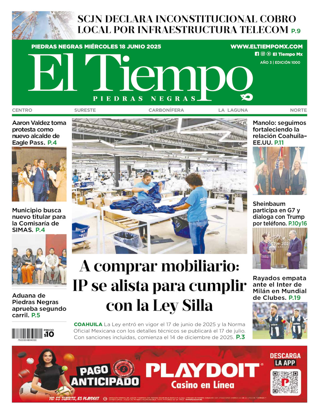 El Tiempo Piedras Negras, edición del miércoles 18 de junio de 2025 El Tiempo Piedras Negras, edición del miércoles 18 de junio de 2025