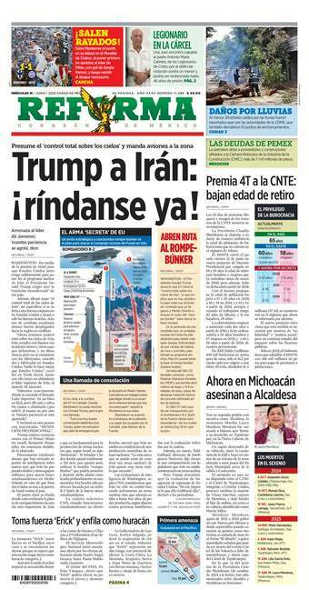 Reforma, edición del miércoles 18 de junio de 2025 Reforma, edición del miércoles 18 de junio de 2025