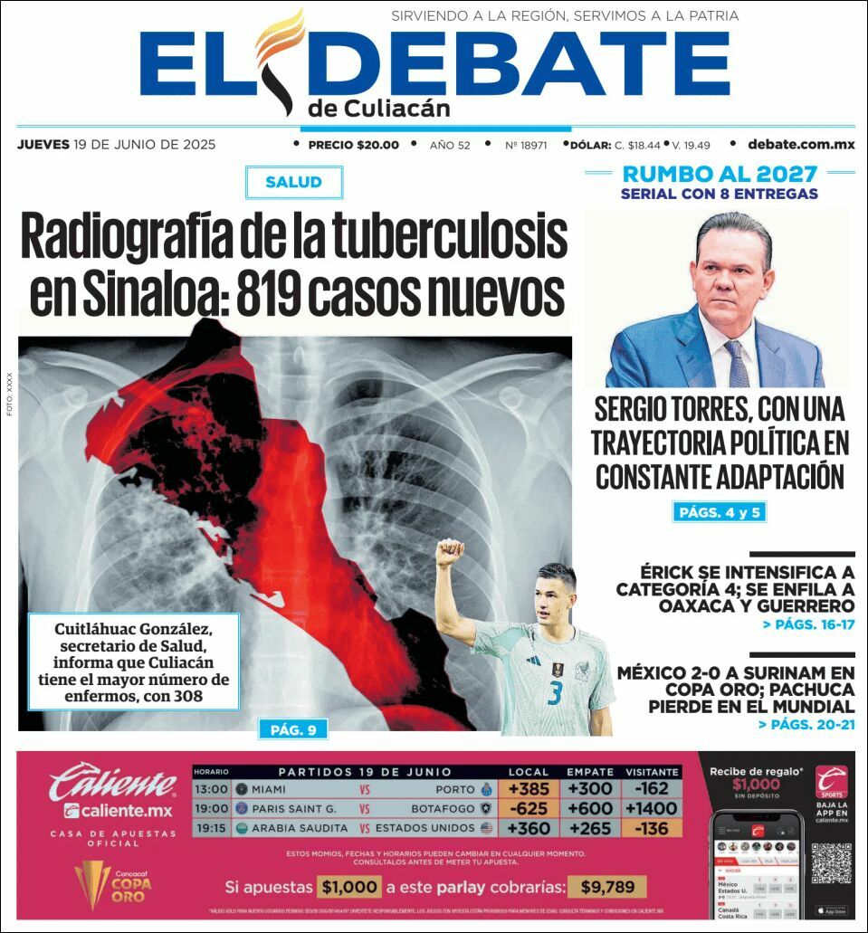 El Debate Culiacán, edición del jueves 19 de junio de 2025 El Debate Culiacán, edición del jueves 19 de junio de 2025