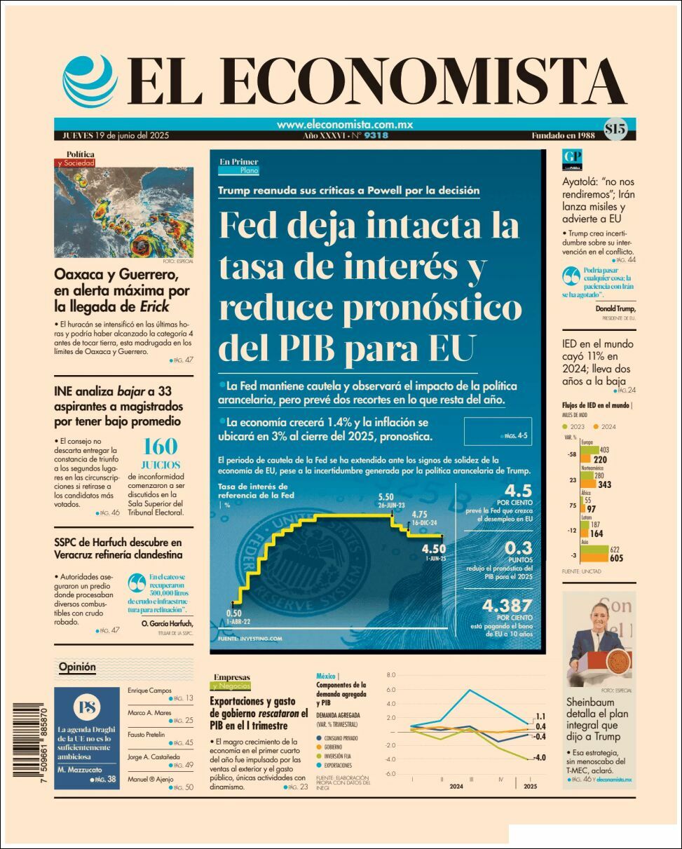 El Economista, edición del jueves 19 de junio de 2025 El Economista, edición del jueves 19 de junio de 2025