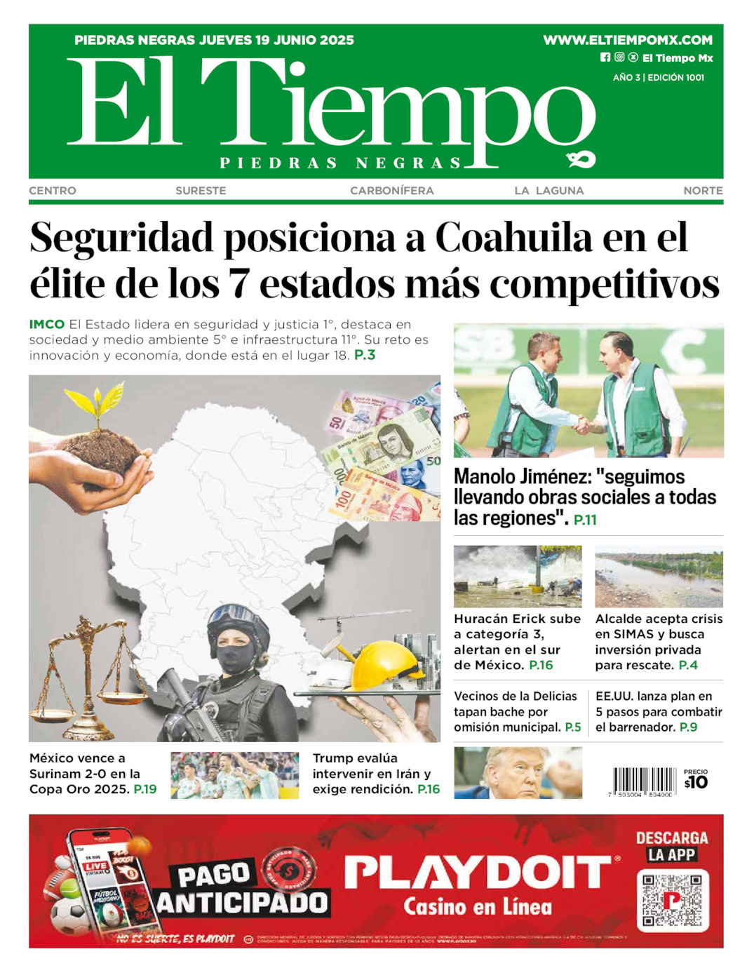 El Tiempo Piedras Negras, edición del jueves 19 de junio de 2025 El Tiempo Piedras Negras, edición del jueves 19 de junio de 2025