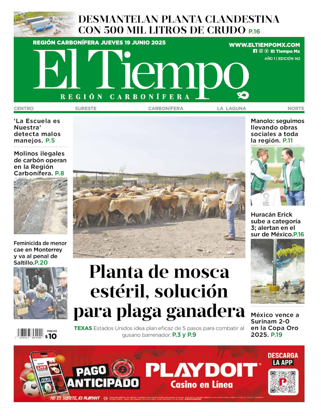 El Tiempo Región Carbonífera, edición del jueves 19 de junio de 2025 El Tiempo Región Carbonífera, edición del jueves 19 de junio de 2025