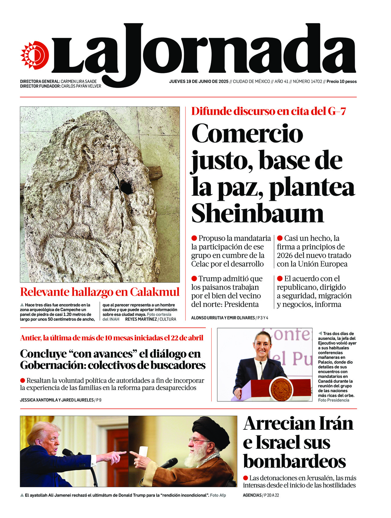 La Jornada, edición del jueves 19 de junio de 2025 La Jornada, edición del jueves 19 de junio de 2025