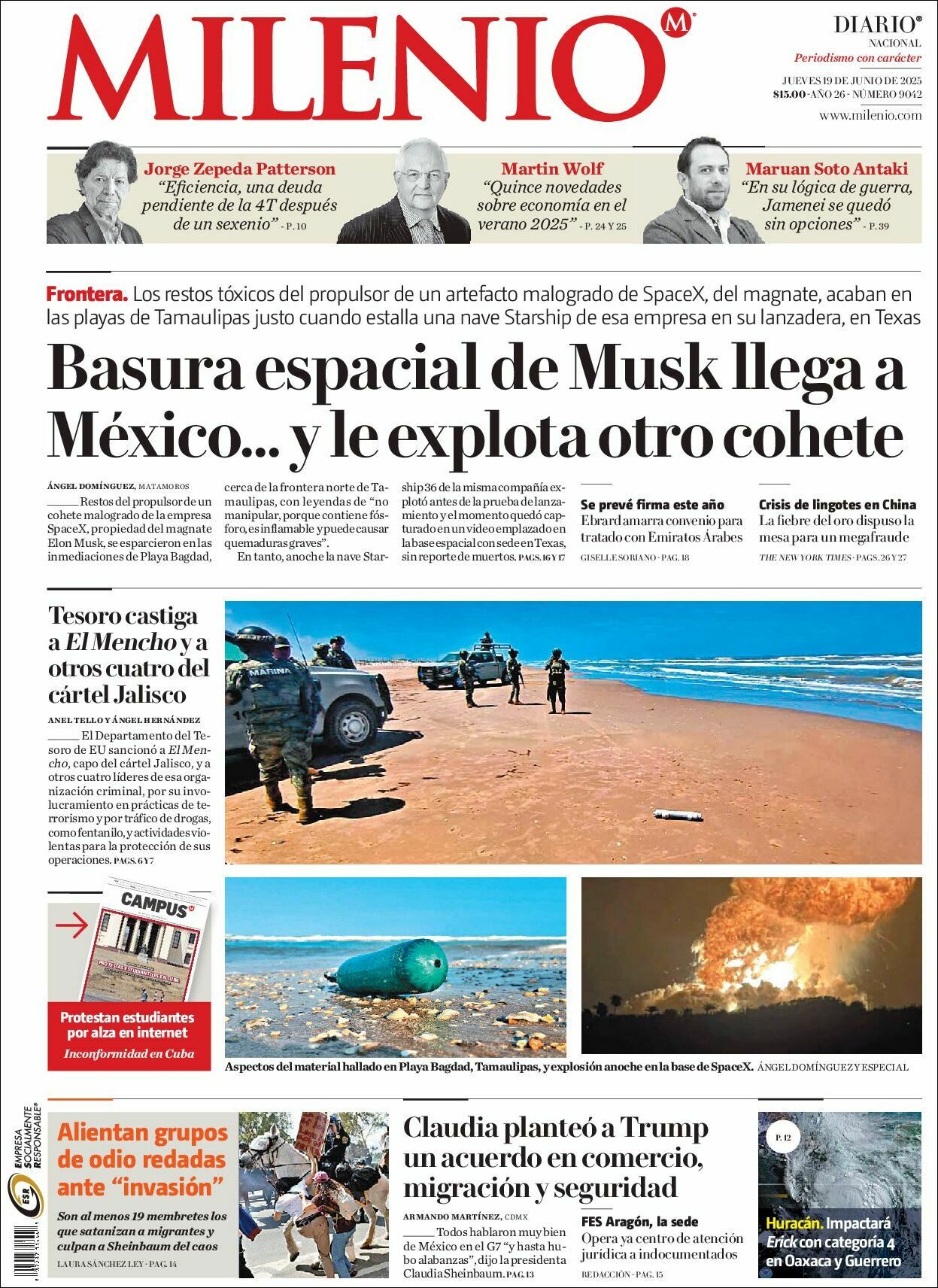 Milenio, edición del jueves 19 de junio de 2025 Milenio, edición del jueves 19 de junio de 2025