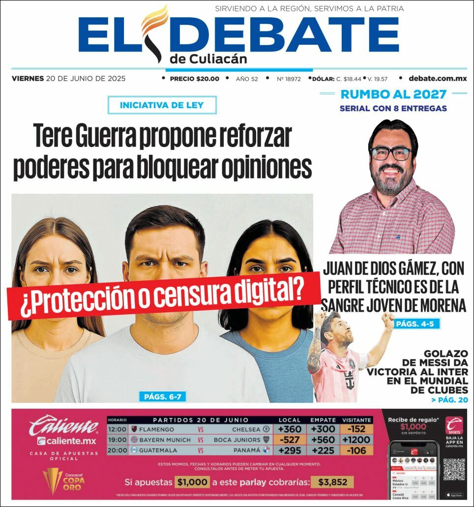El Debate Culiacán, edición del viernes 20 de junio de 2025 El Debate Culiacán, edición del viernes 20 de junio de 2025