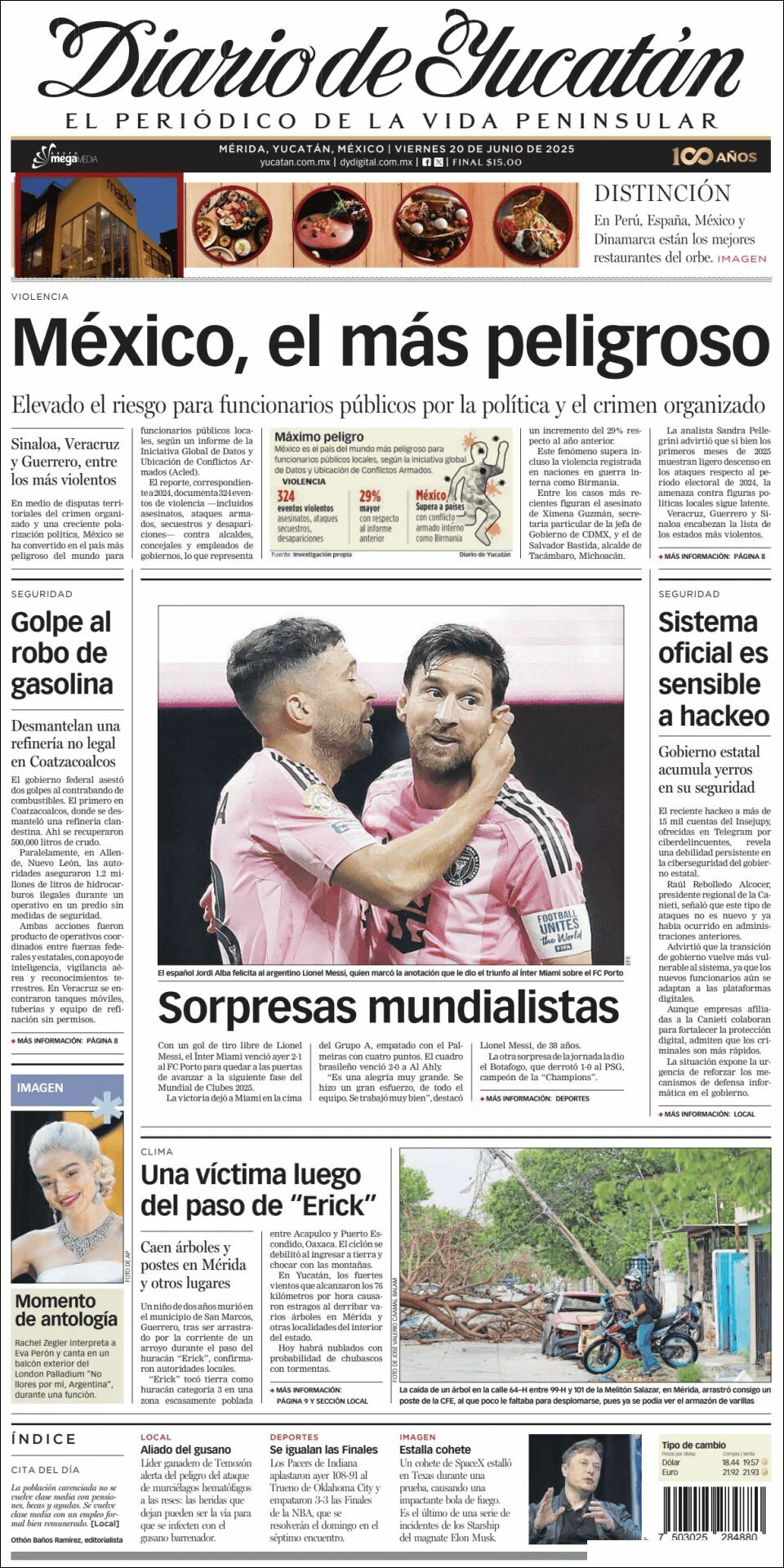 El Diario de Yucatán, edición del viernes 20 de junio de 2025 El Diario de Yucatán, edición del viernes 20 de junio de 2025
