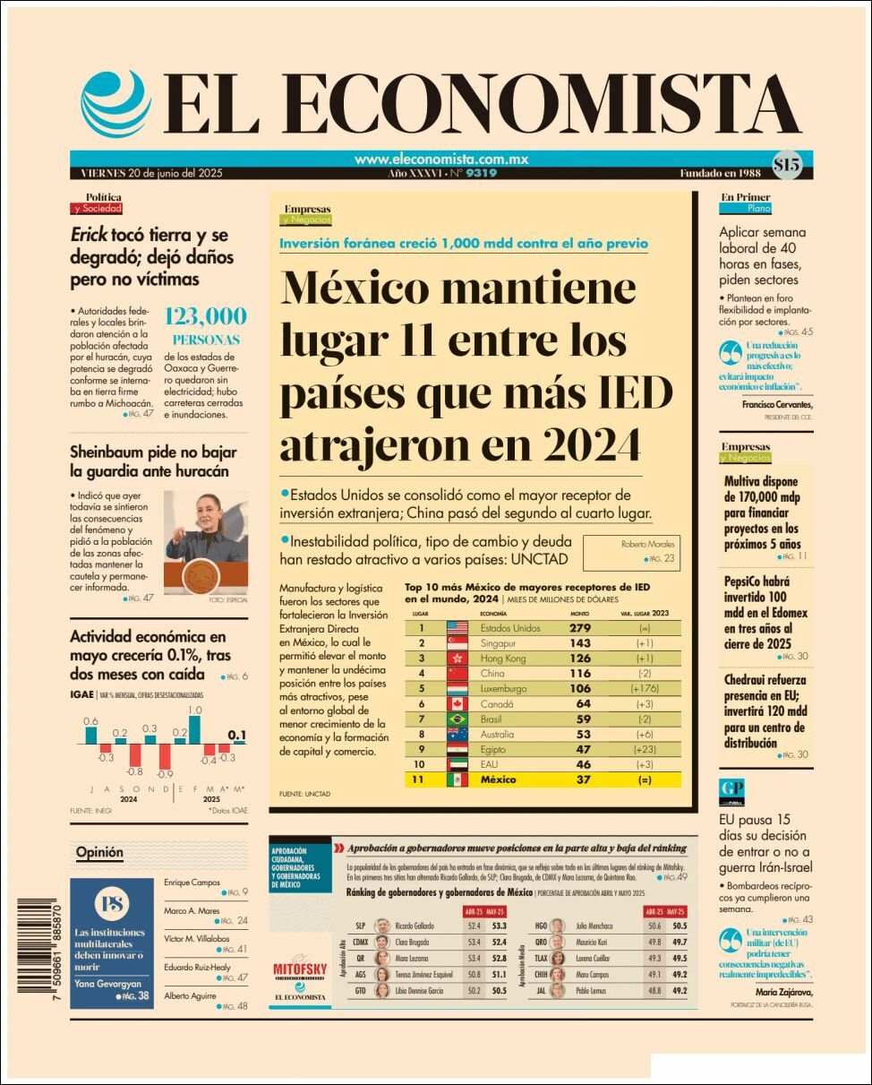 El Economista, edición del viernes 20 de junio de 2025 El Economista, edición del viernes 20 de junio de 2025