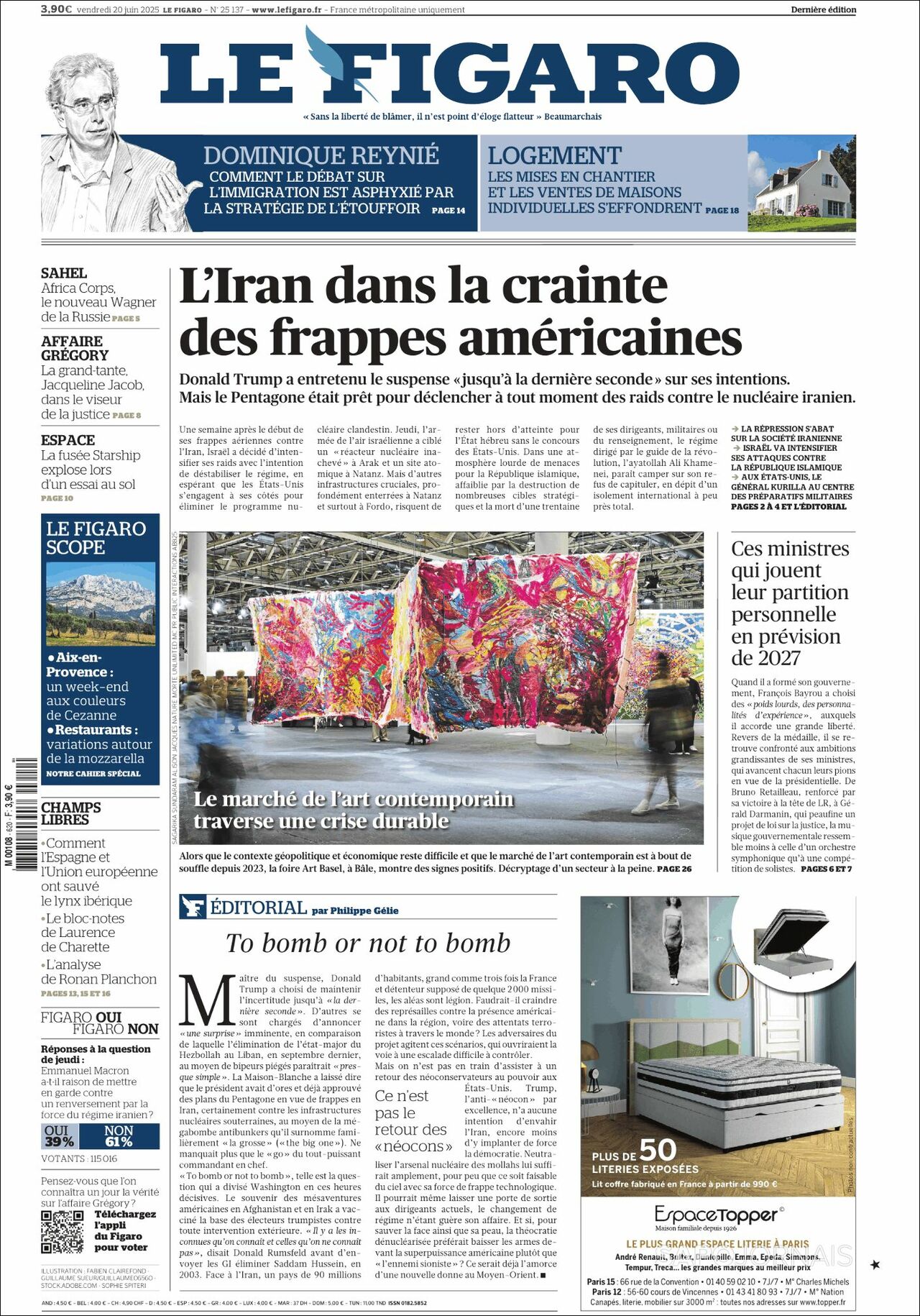 Le Figaro, edición del viernes 20 de junio de 2025 Le Figaro, edición del viernes 20 de junio de 2025