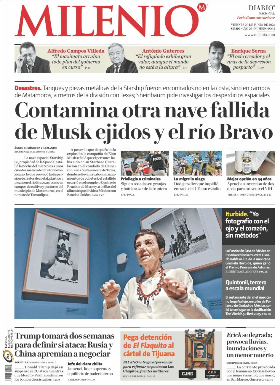Milenio, edición del viernes 20 de junio de 2025 Milenio, edición del viernes 20 de junio de 2025