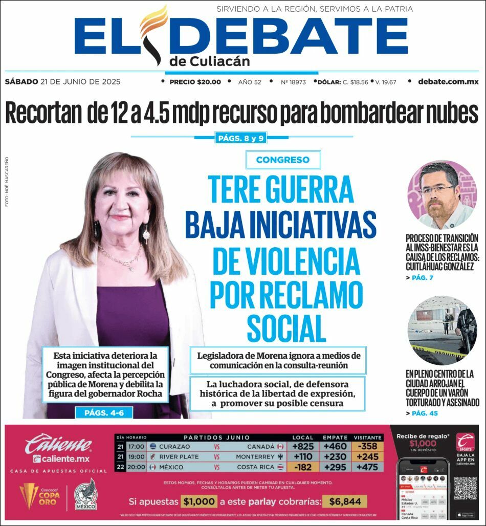 El Debate Culiacán, edición del sábado 21 de junio de 2025 El Debate Culiacán, edición del sábado 21 de junio de 2025