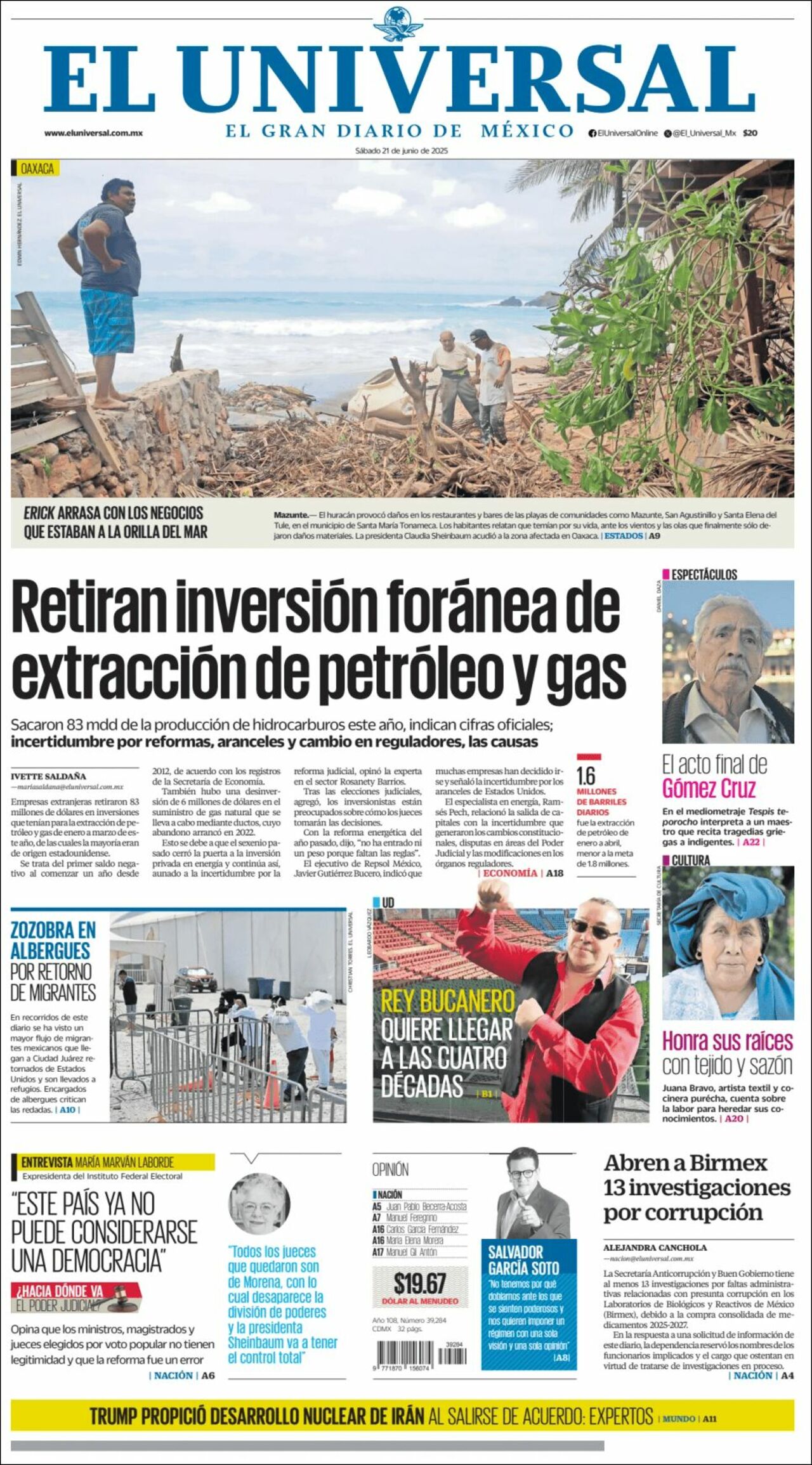 El Universal, edición del sábado 21 de junio de 2025 El Universal, edición del sábado 21 de junio de 2025
