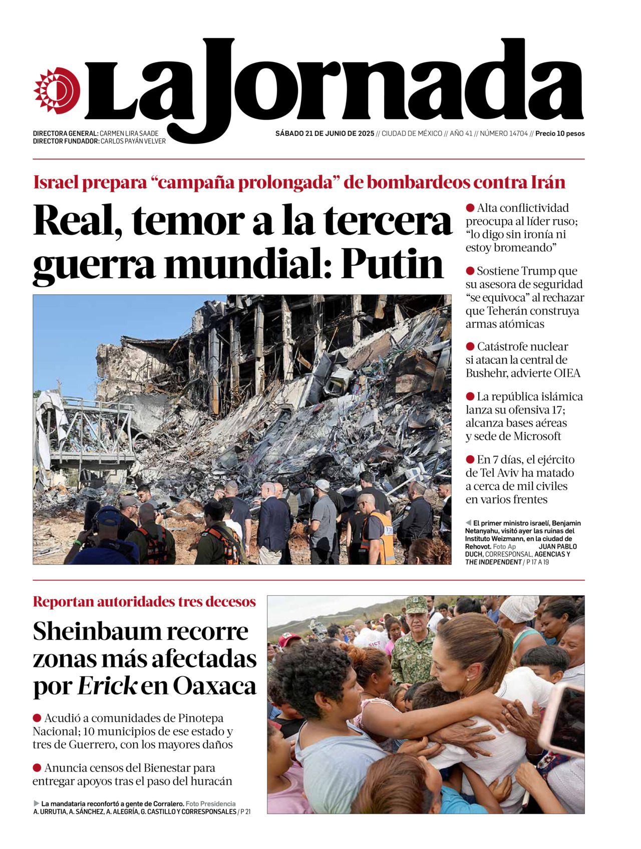 La Jornada, edición del sábado 21 de junio de 2025 La Jornada, edición del sábado 21 de junio de 2025