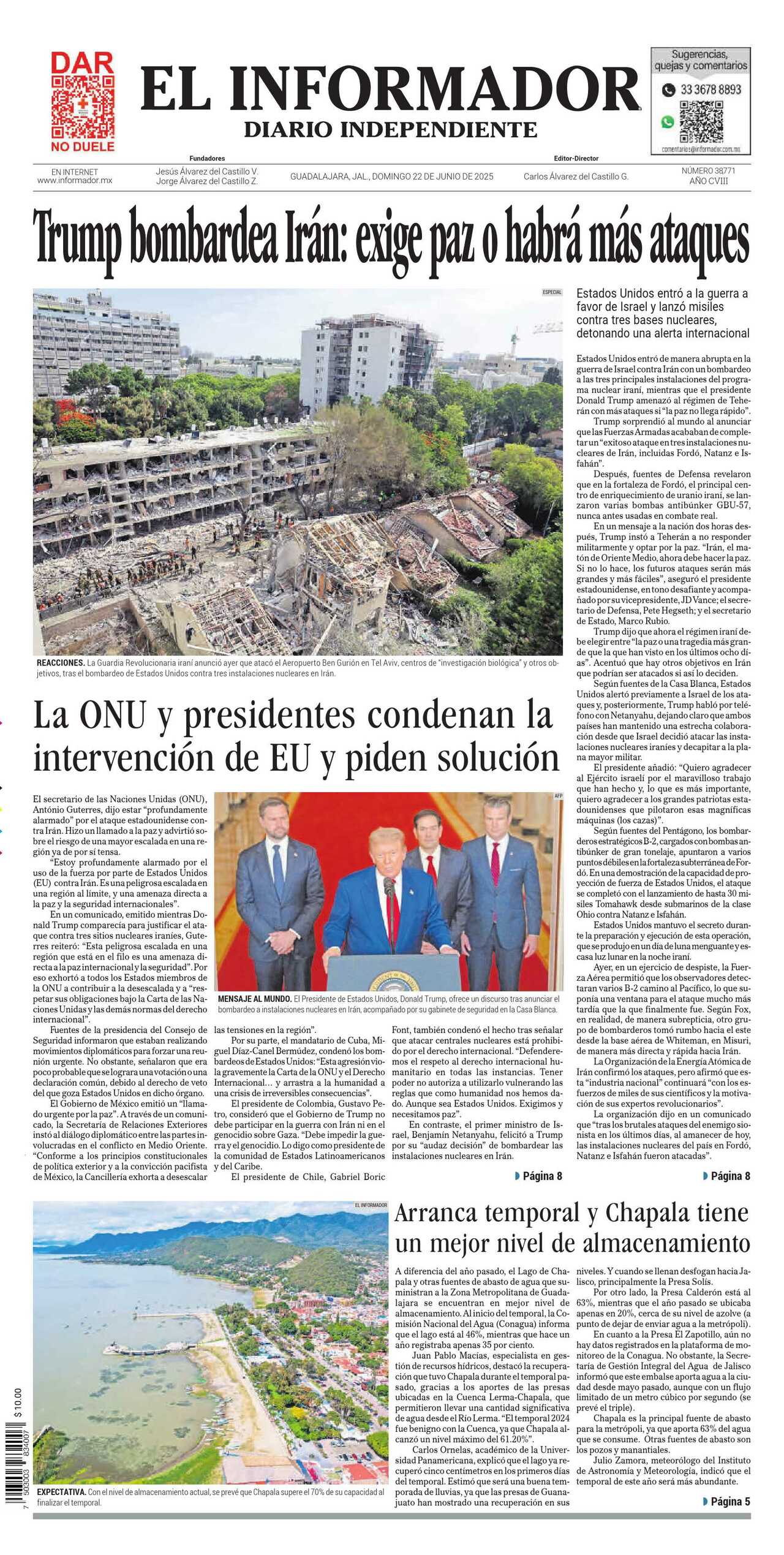 El Informador, edición del domingo 22 de junio de 2025 El Informador, edición del domingo 22 de junio de 2025