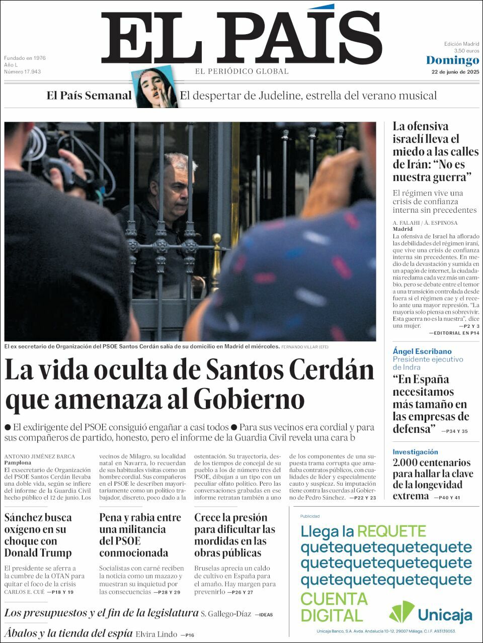 El País, edición del domingo 22 de junio de 2025 El País, edición del domingo 22 de junio de 2025