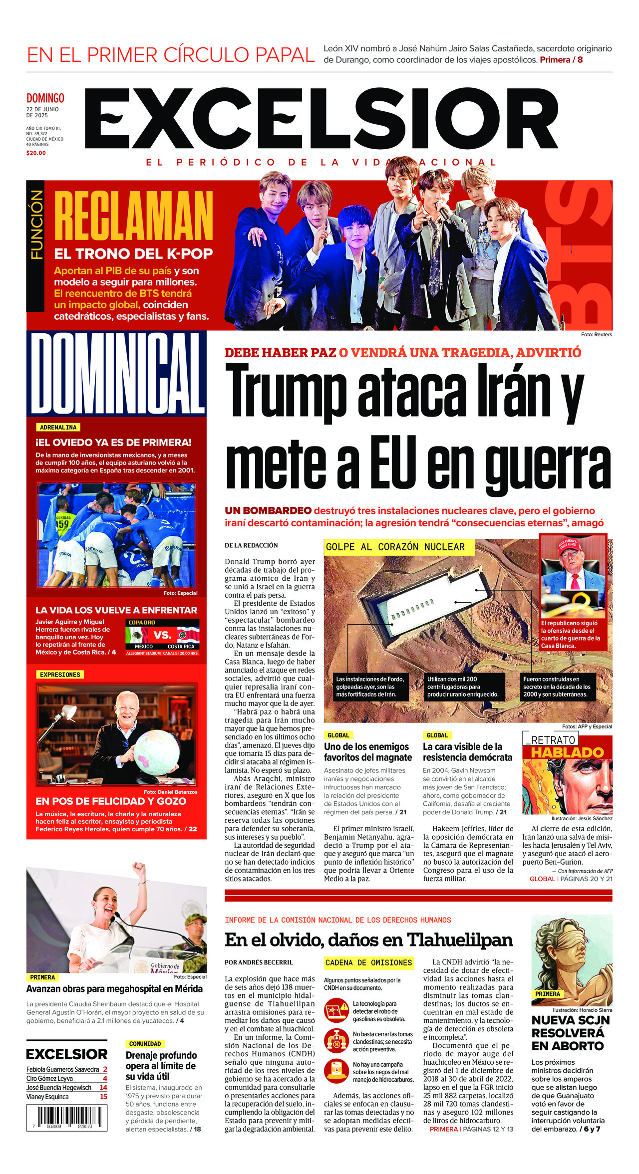 Excelsior, edición del domingo 22 de junio de 2025 Excelsior, edición del domingo 22 de junio de 2025