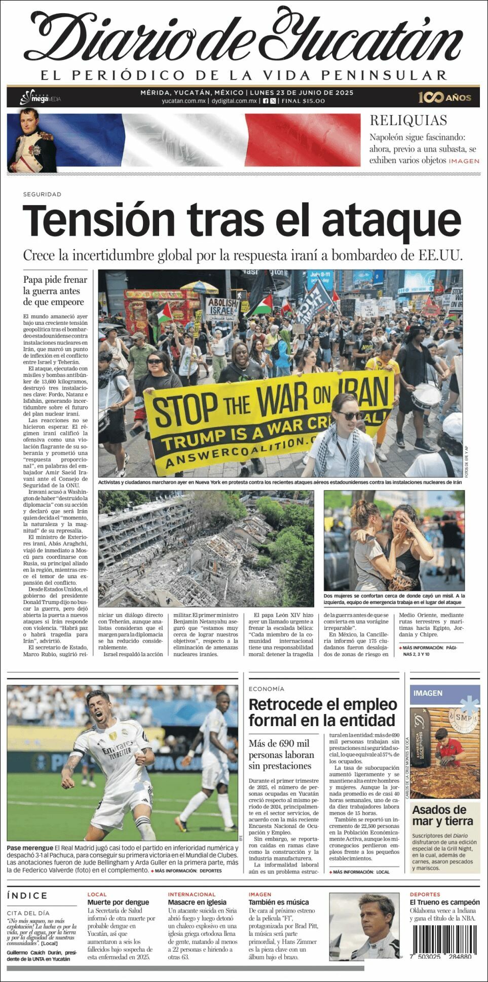 El Diario de Yucatán, edición del lunes 23 de junio de 2025 El Diario de Yucatán, edición del lunes 23 de junio de 2025