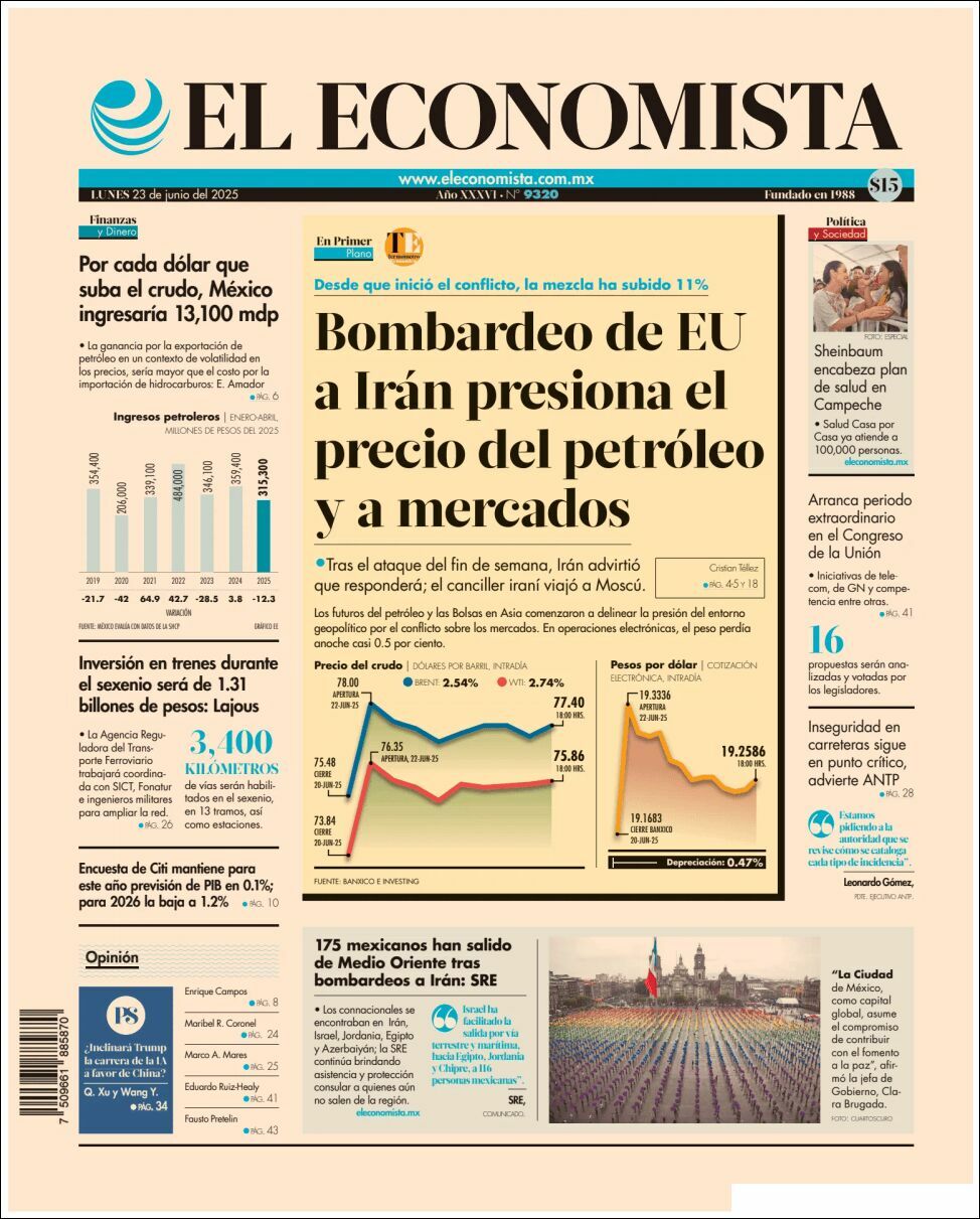 El Economista, edición del lunes 23 de junio de 2025 El Economista, edición del lunes 23 de junio de 2025
