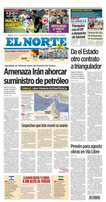 El Norte, edición del lunes 23 de junio de 2025 El Norte, edición del lunes 23 de junio de 2025