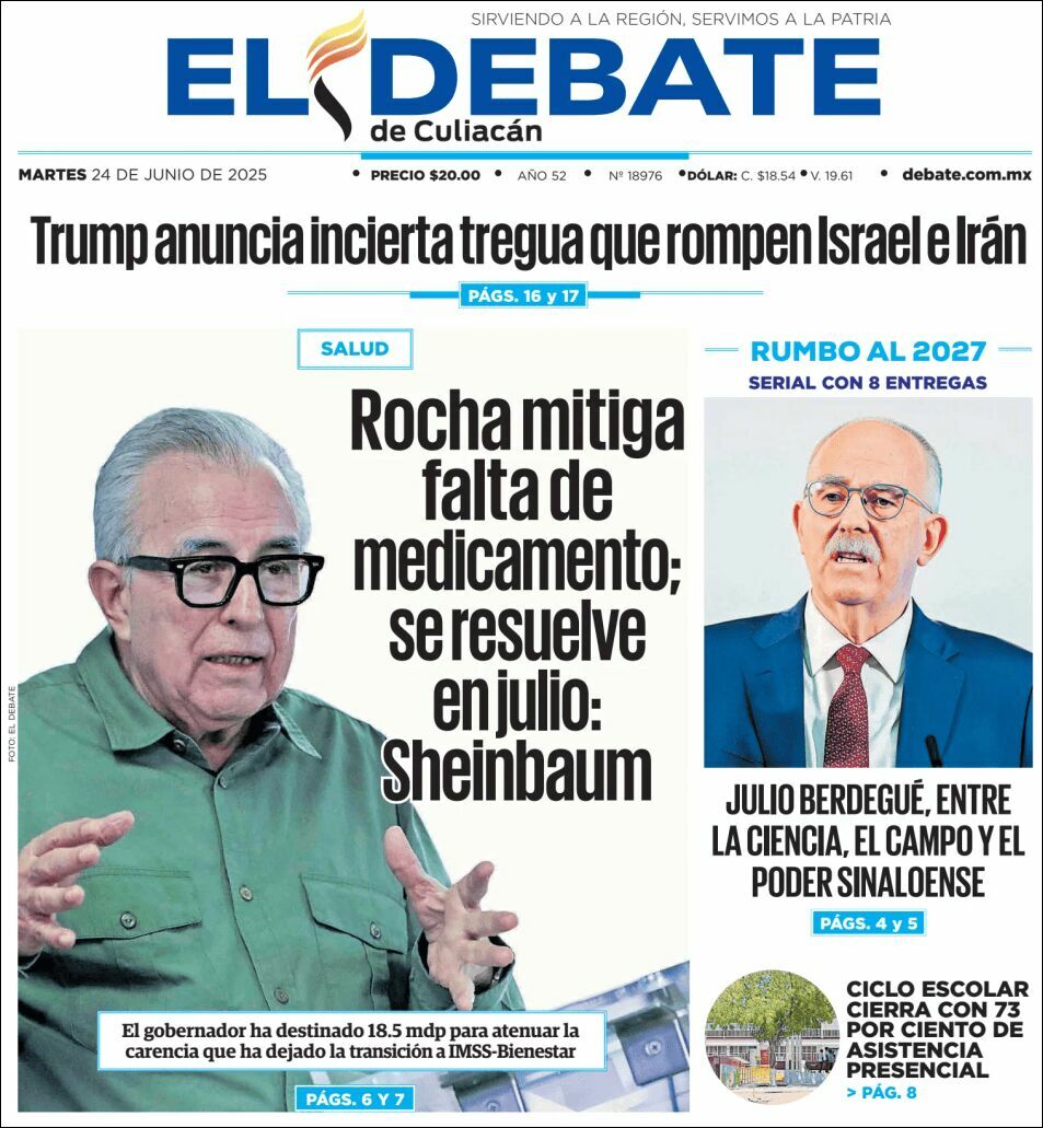 El Debate Culiacán, edición del martes 24 de junio de 2025 El Debate Culiacán, edición del martes 24 de junio de 2025