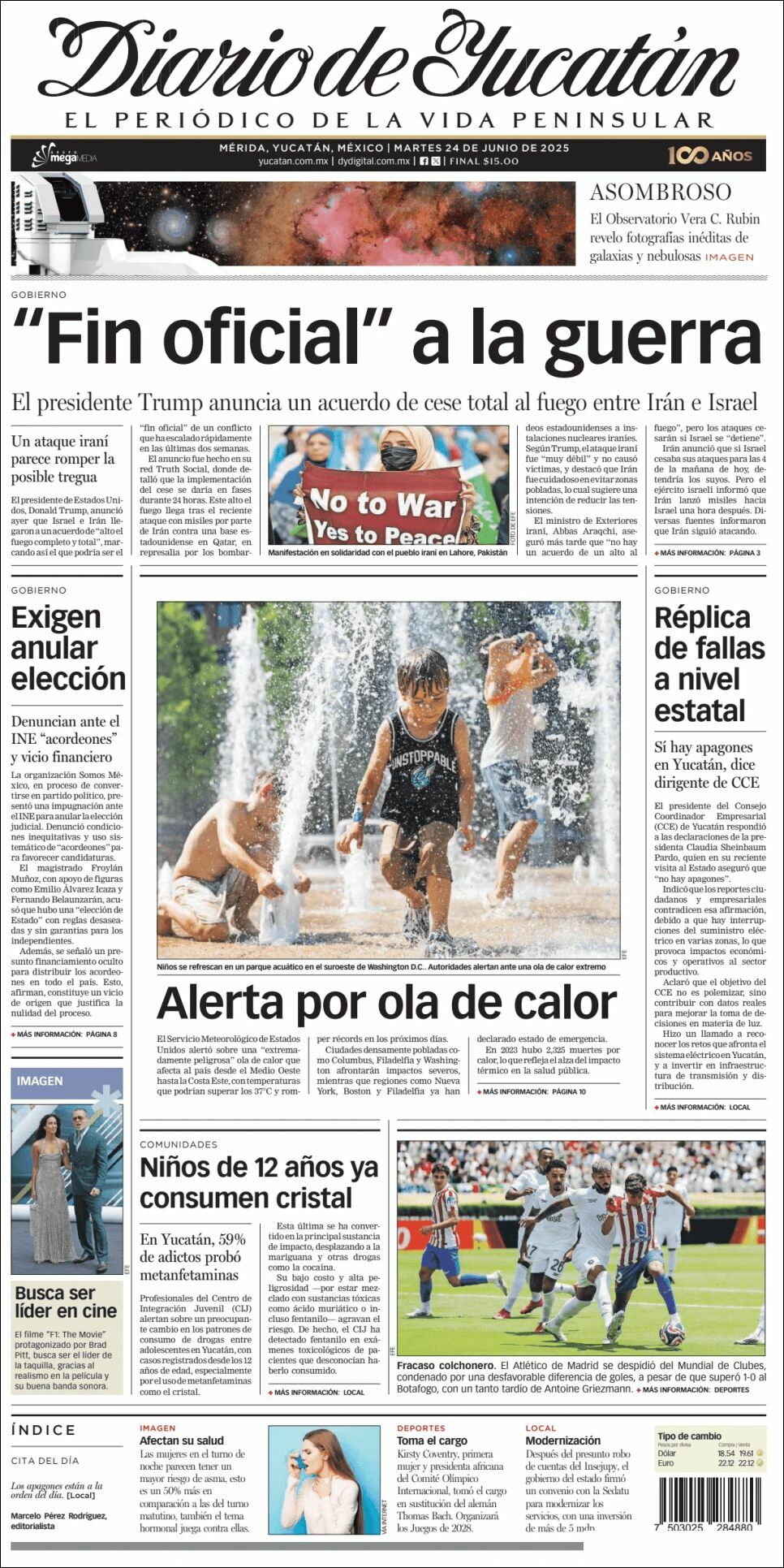 El Diario de Yucatán, edición del martes 24 de junio de 2025 El Diario de Yucatán, edición del martes 24 de junio de 2025