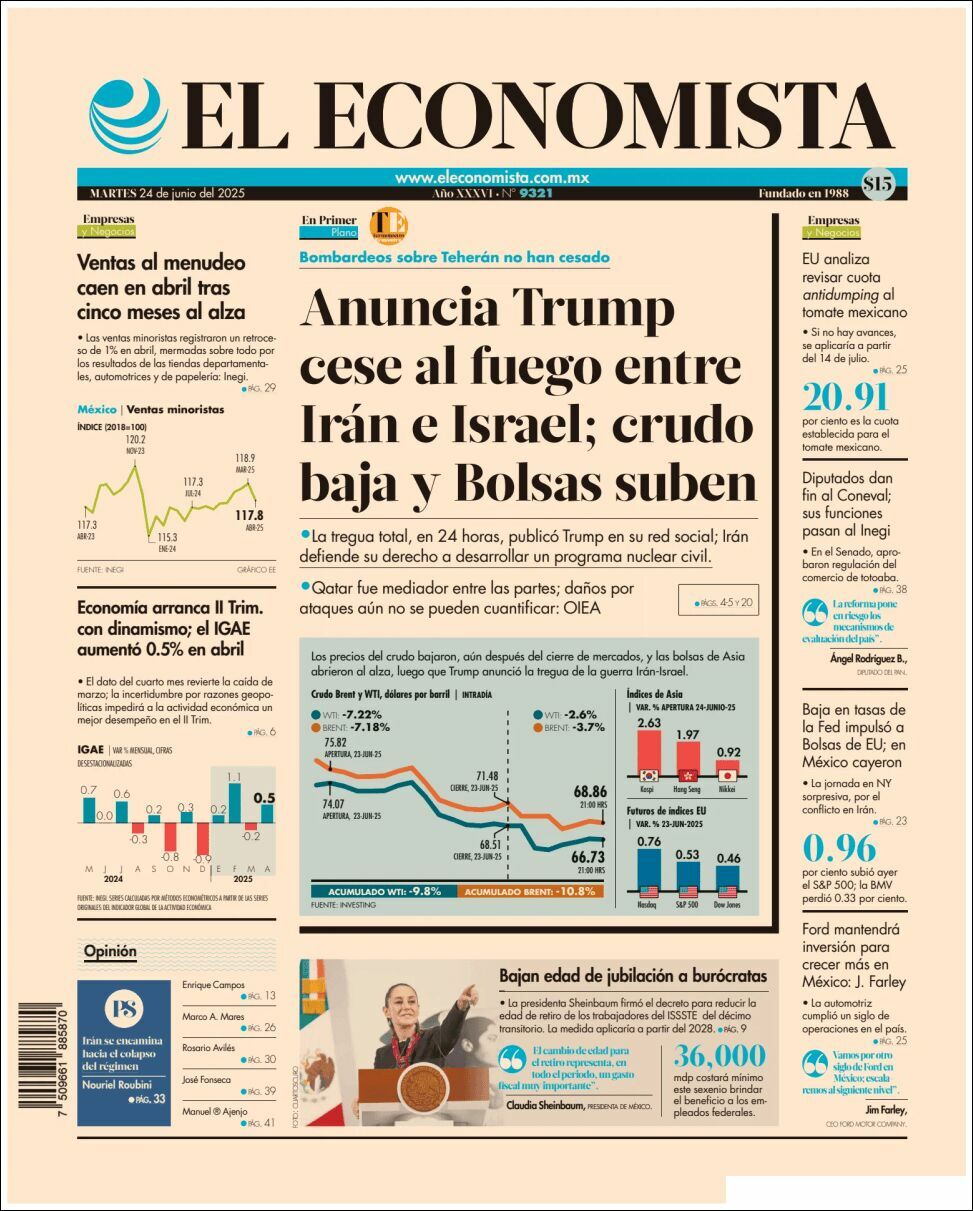 El Economista, edición del martes 24 de junio de 2025 El Economista, edición del martes 24 de junio de 2025