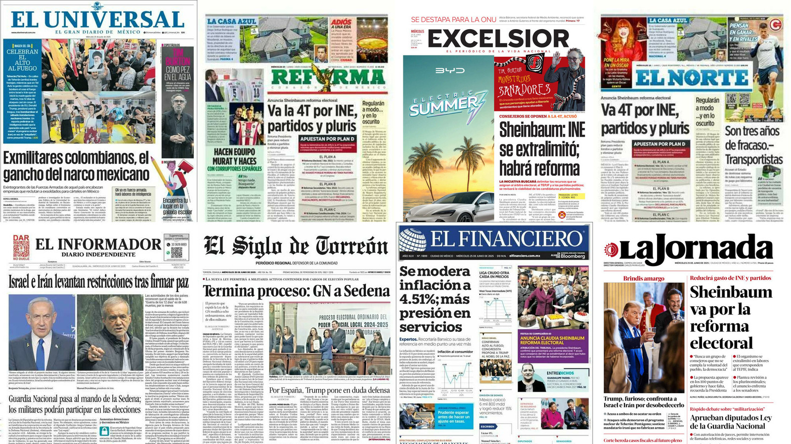 Portadas de periódicos impresos más importantes de México hoy