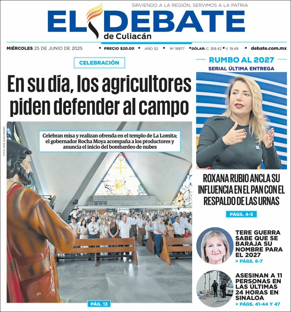 El Debate Culiacán, edición del miércoles 25 de junio de 2025 El Debate Culiacán, edición del miércoles 25 de junio de 2025