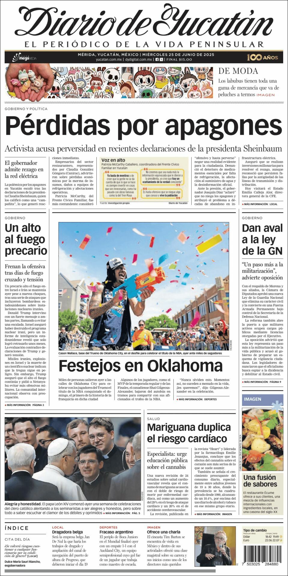El Diario de Yucatán, edición del miércoles 25 de junio de 2025 El Diario de Yucatán, edición del miércoles 25 de junio de 2025