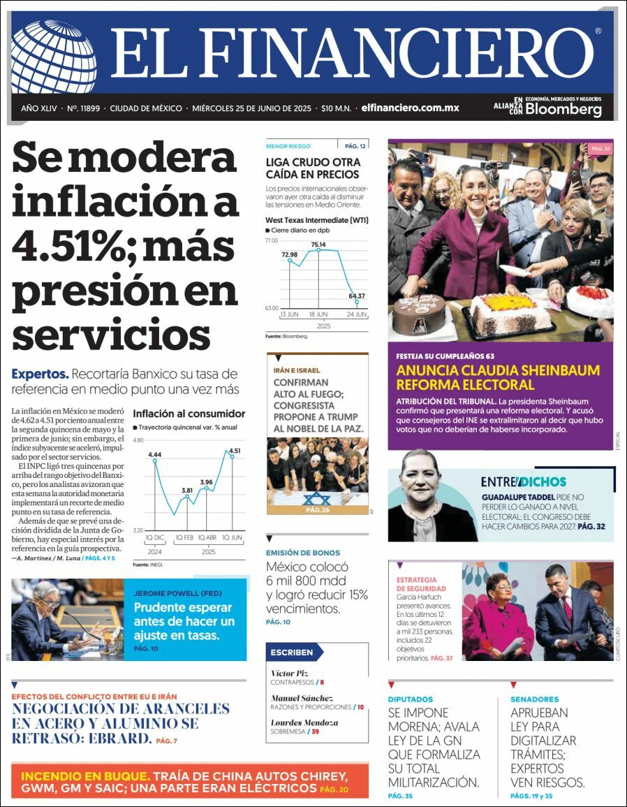 El Financiero, edición del miércoles 25 de junio de 2025 El Financiero, edición del miércoles 25 de junio de 2025