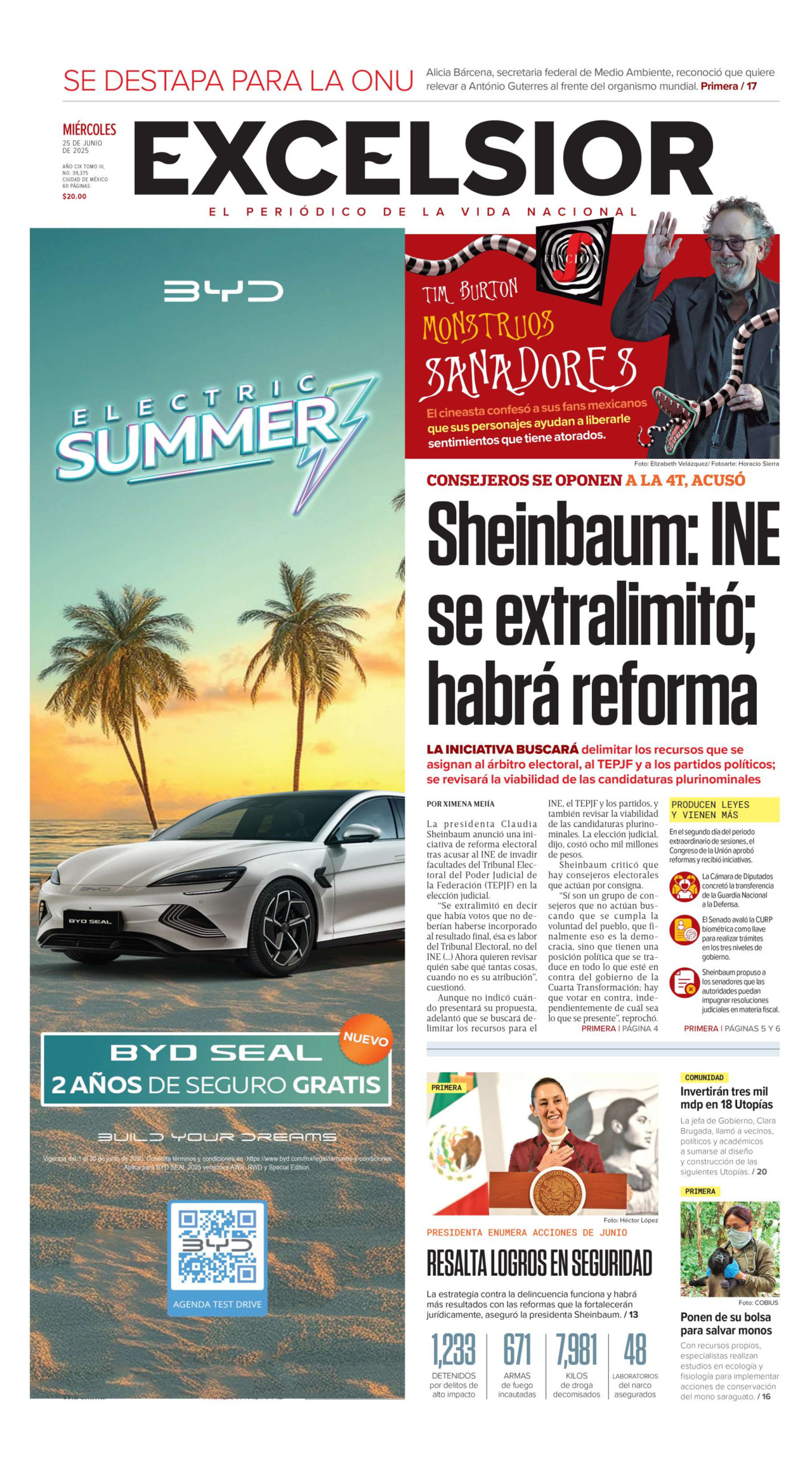 Excelsior, edición del miércoles 25 de junio de 2025 Excelsior, edición del miércoles 25 de junio de 2025