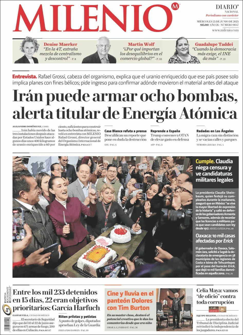 Milenio, edición del miércoles 25 de junio de 2025 Milenio, edición del miércoles 25 de junio de 2025