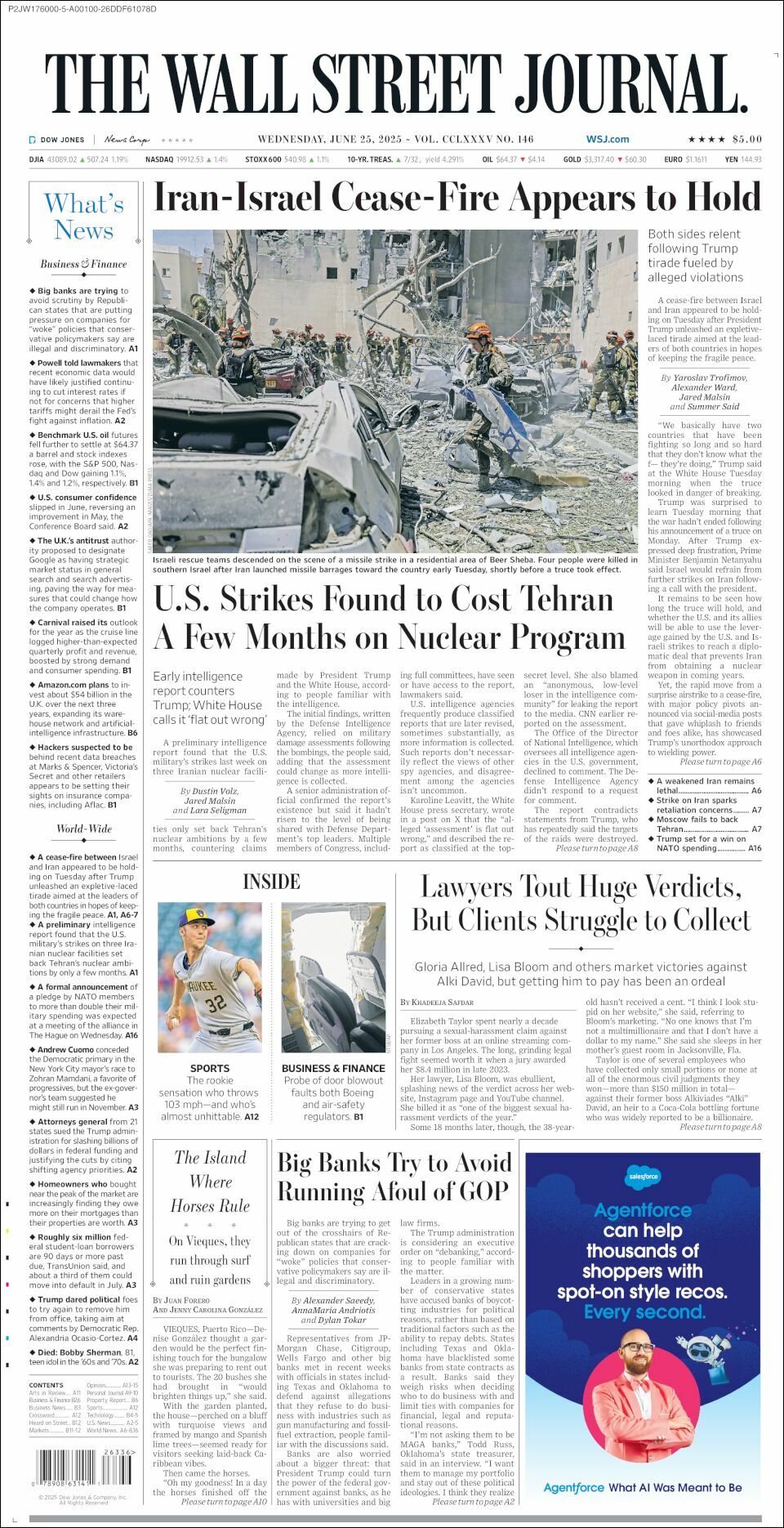 The Wall Street Journal, edición del miércoles 25 de junio de 2025 The Wall Street Journal, edición del miércoles 25 de junio de 2025