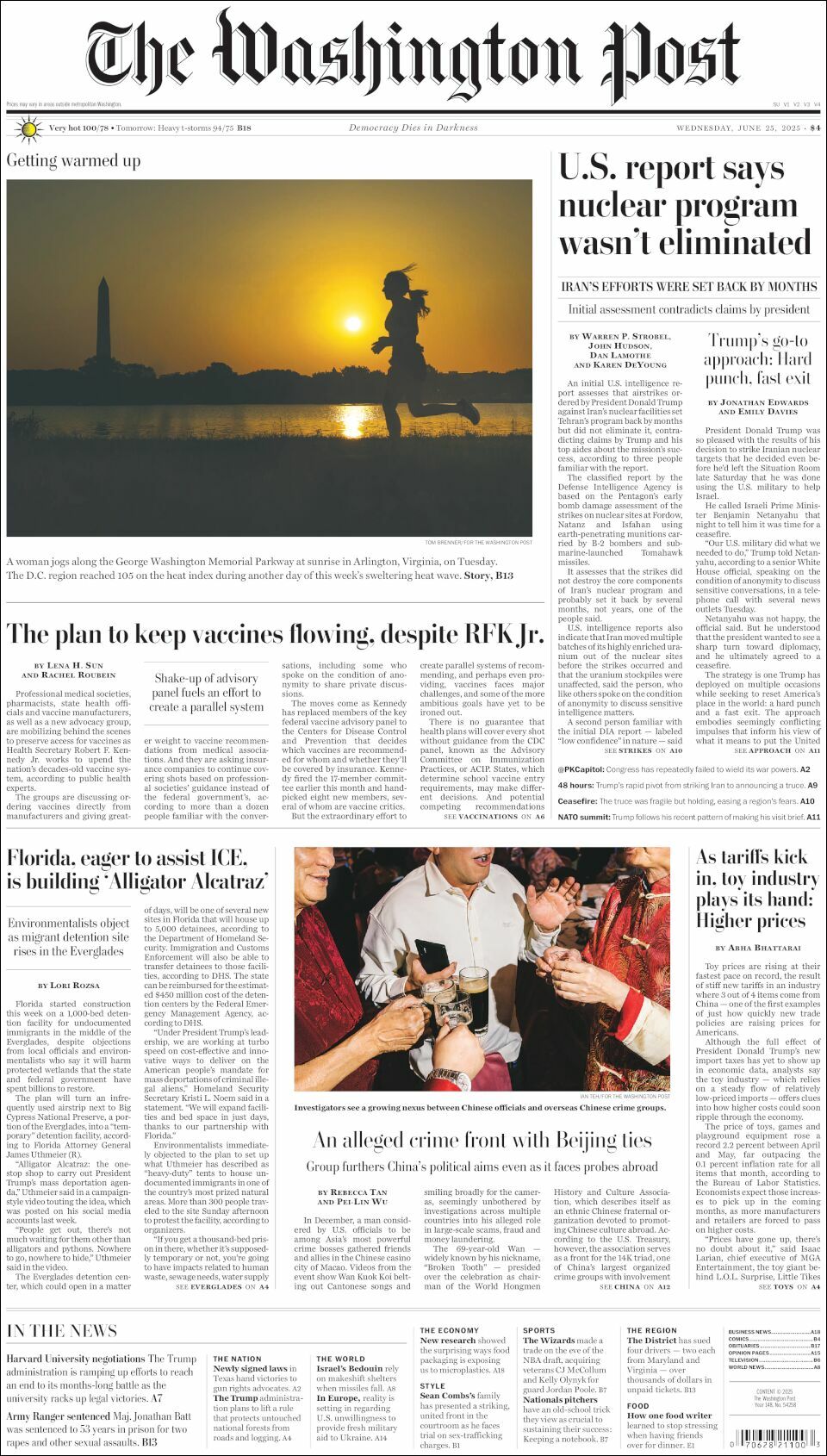 The Washington Post, edición del miércoles 25 de junio de 2025 The Washington Post, edición del miércoles 25 de junio de 2025