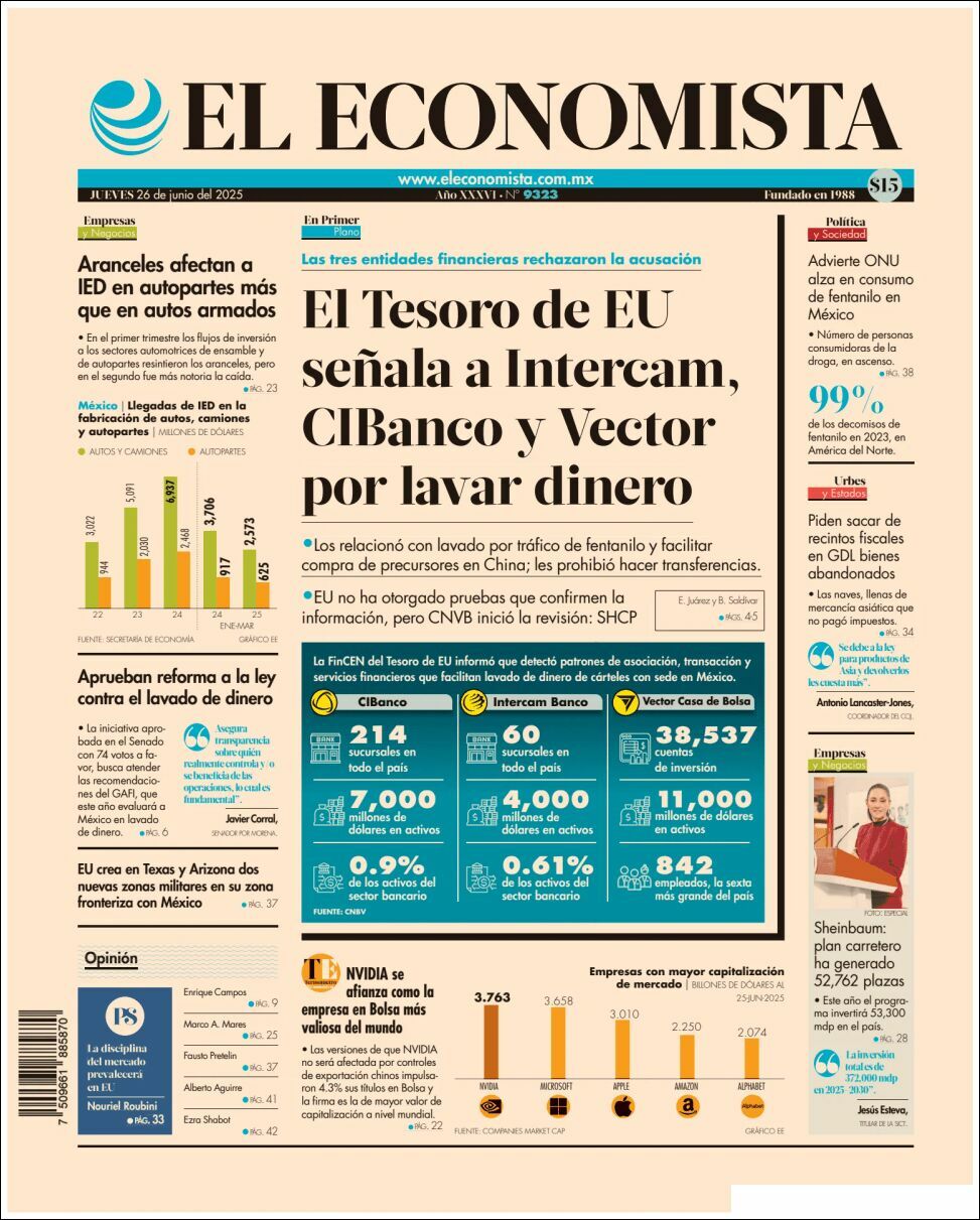 El Economista, edición del jueves 26 de junio de 2025 El Economista, edición del jueves 26 de junio de 2025