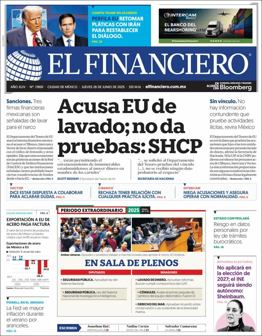 El Financiero, edición del jueves 26 de junio de 2025 El Financiero, edición del jueves 26 de junio de 2025