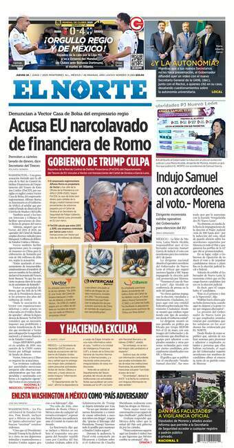 El Norte, edición del jueves 26 de junio de 2025 El Norte, edición del jueves 26 de junio de 2025