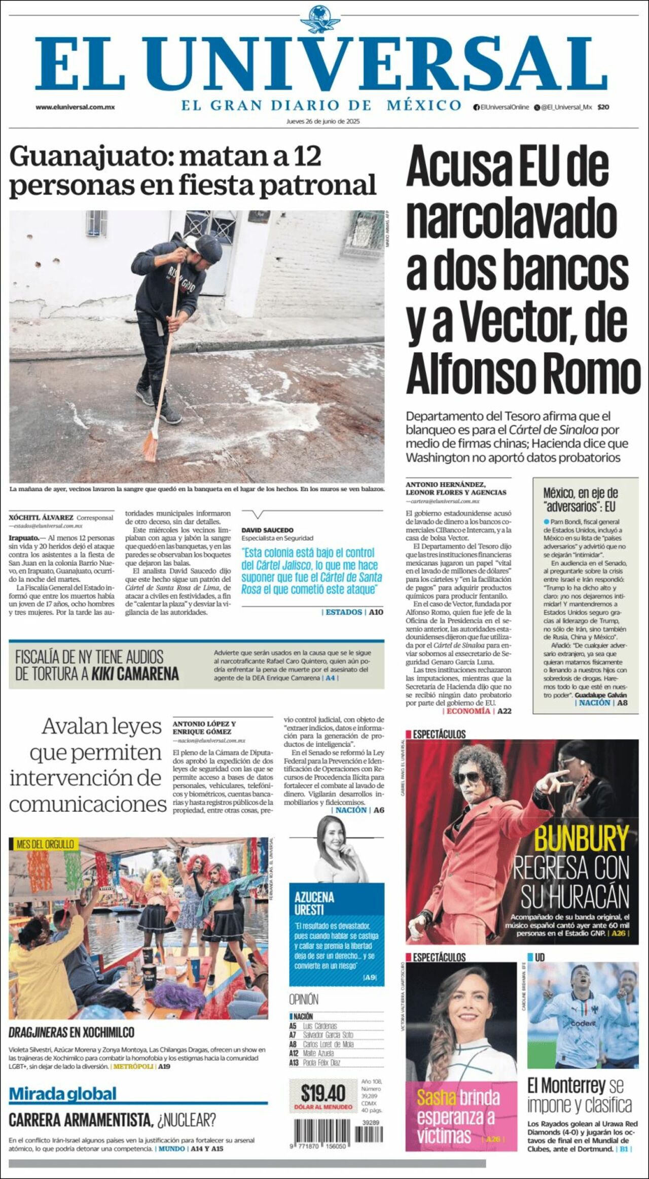 El Universal, edición del jueves 26 de junio de 2025 El Universal, edición del jueves 26 de junio de 2025