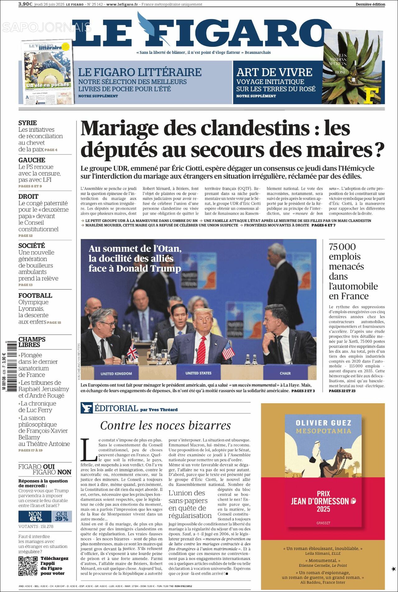 Le Figaro, edición del jueves 26 de junio de 2025 Le Figaro, edición del jueves 26 de junio de 2025