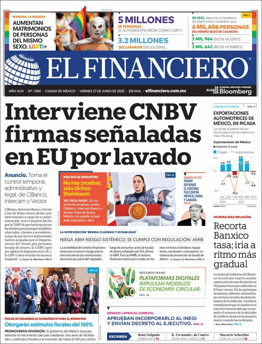 El Financiero, edición del viernes 27 de junio de 2025 El Financiero, edición del viernes 27 de junio de 2025