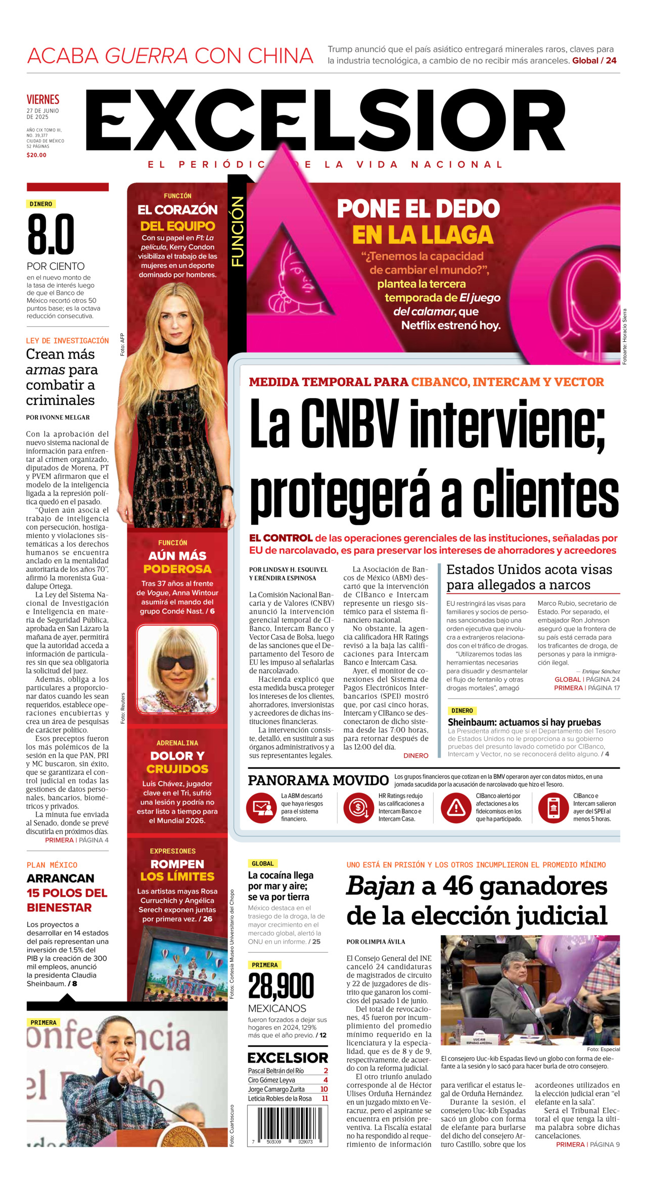 Excelsior, edición del viernes 27 de junio de 2025 Excelsior, edición del viernes 27 de junio de 2025