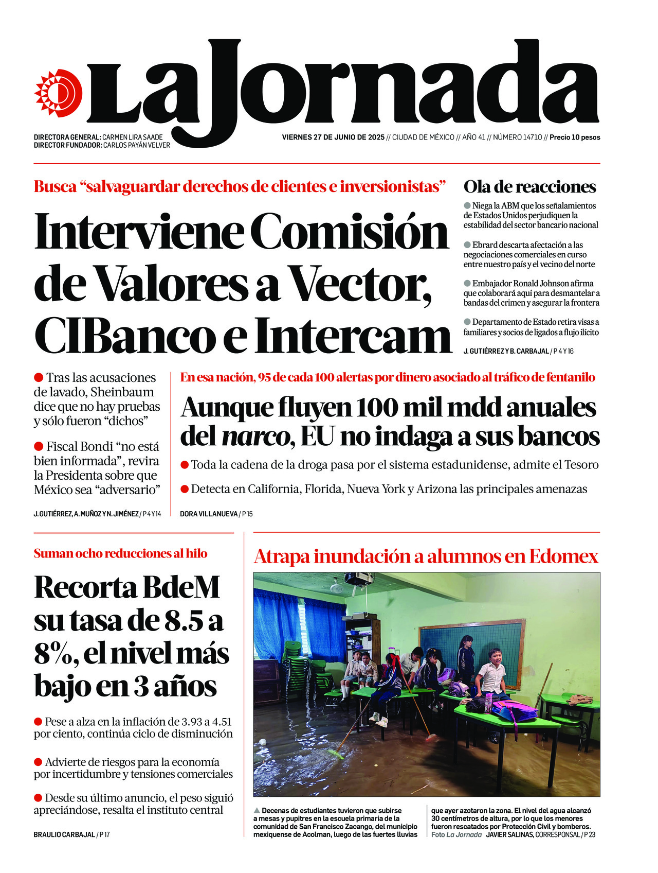 La Jornada, edición del viernes 27 de junio de 2025 La Jornada, edición del viernes 27 de junio de 2025