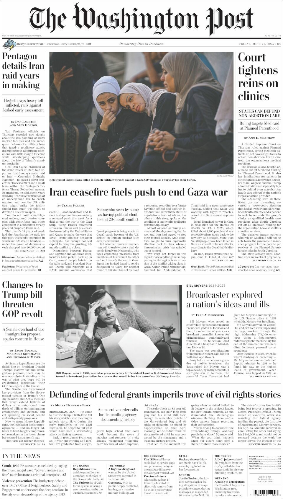 The Washington Post, edición del viernes 27 de junio de 2025 The Washington Post, edición del viernes 27 de junio de 2025