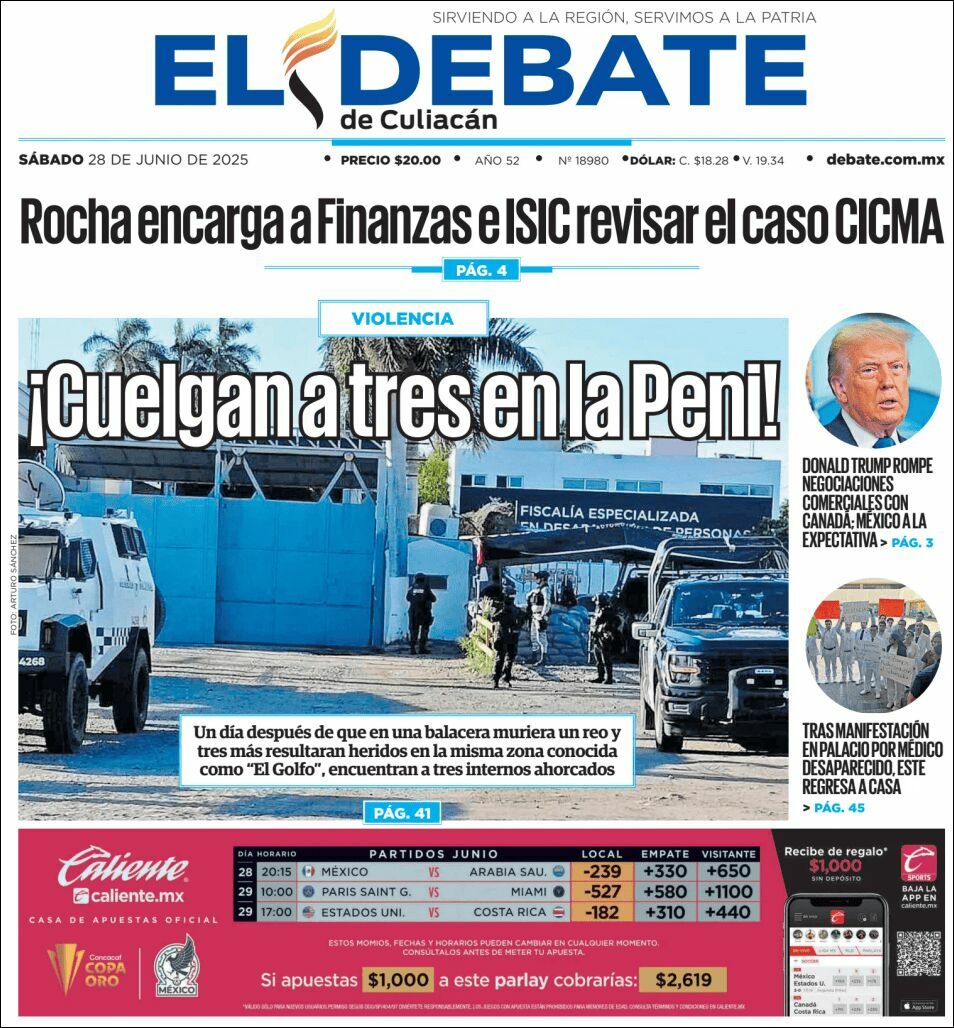 El Debate Culiacán, edición del sábado 28 de junio de 2025 El Debate Culiacán, edición del sábado 28 de junio de 2025