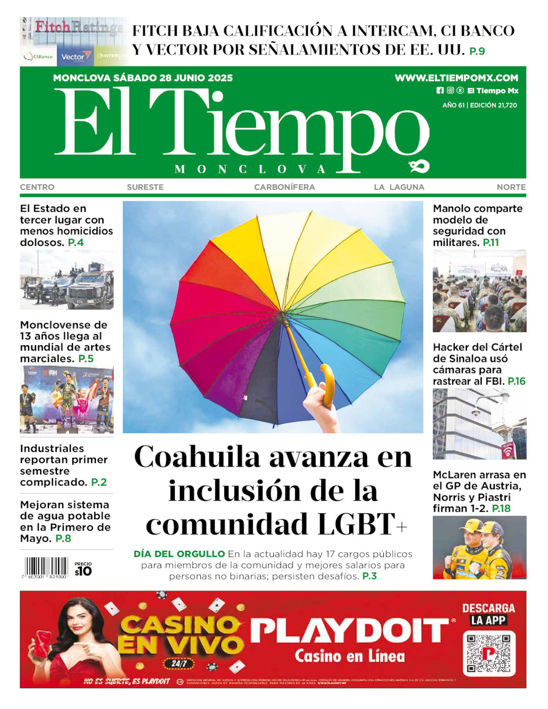 El Tiempo Monclova, edición del sábado 28 de junio de 2025 El Tiempo Monclova, edición del sábado 28 de junio de 2025
