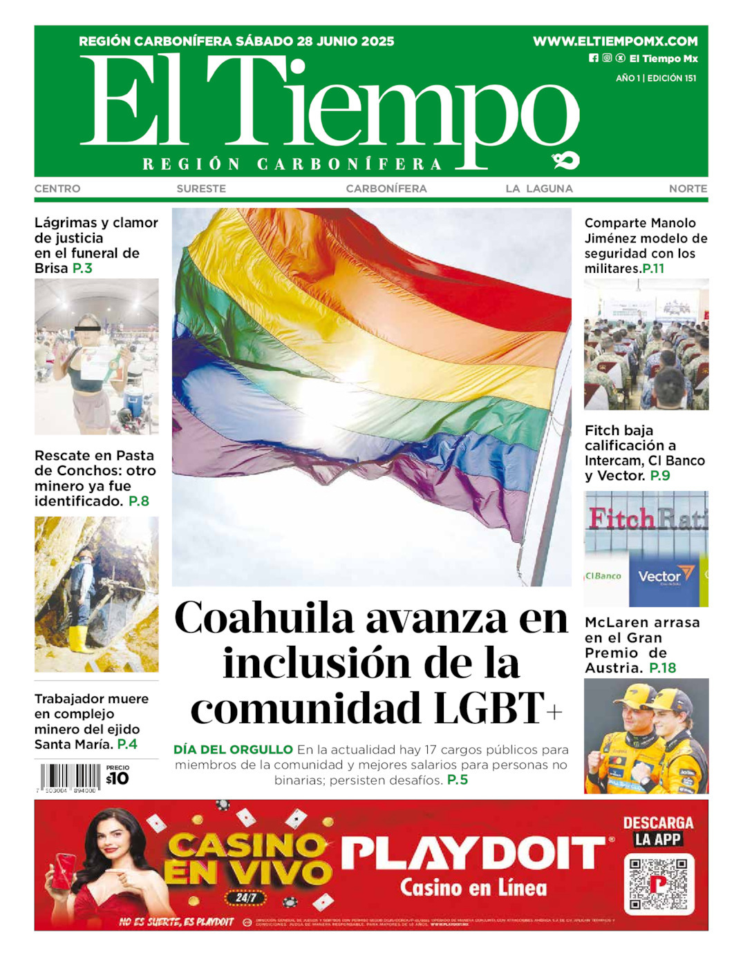 El Tiempo Región Carbonífera, edición del sábado 28 de junio de 2025 El Tiempo Región Carbonífera, edición del sábado 28 de junio de 2025