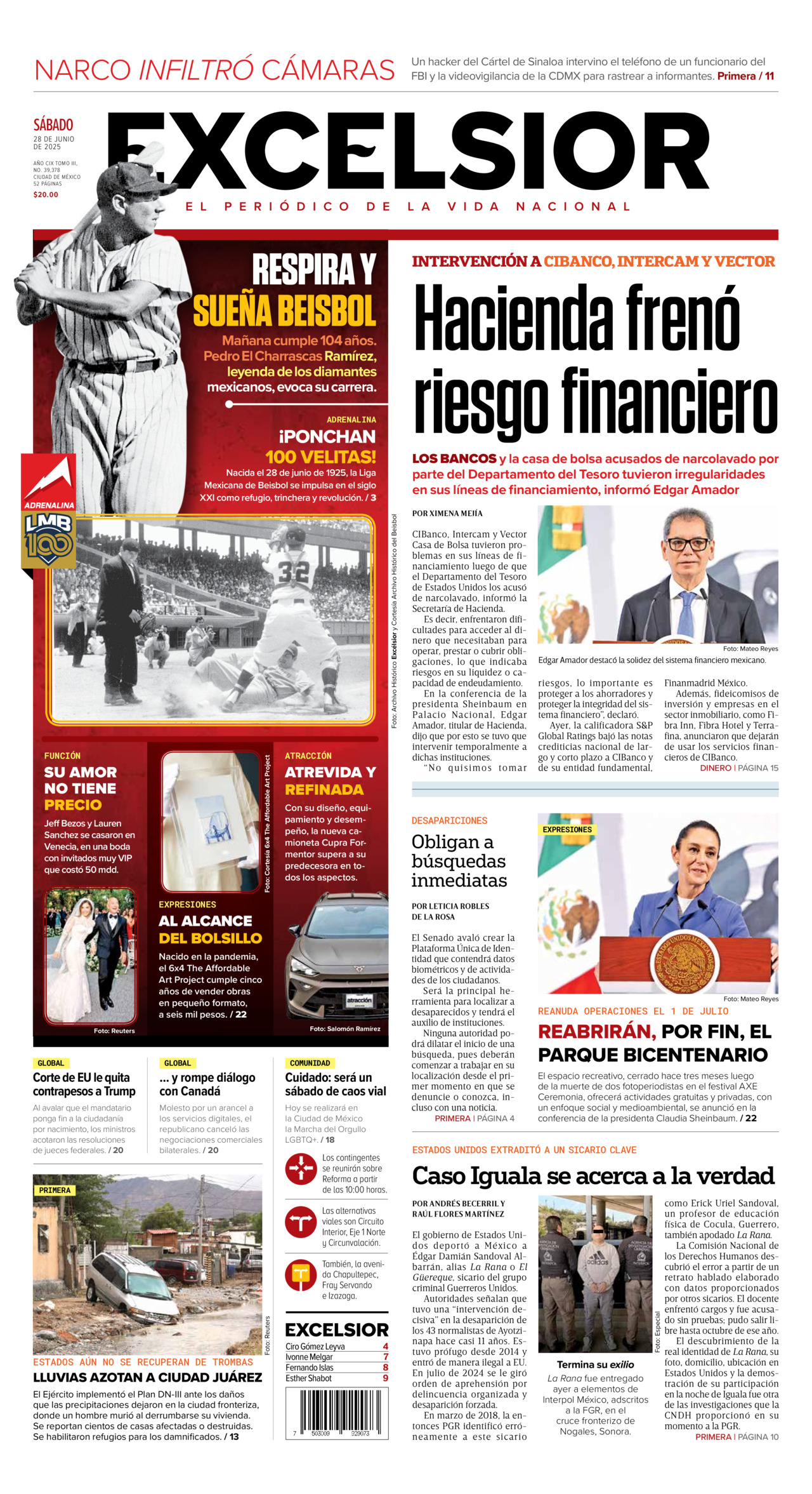 Excelsior, edición del sábado 28 de junio de 2025 Excelsior, edición del sábado 28 de junio de 2025